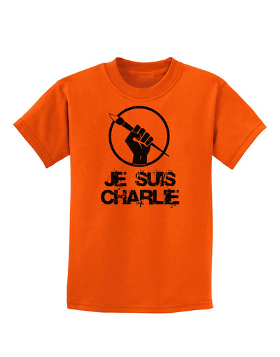 Je Suis Charlie Childrens T-Shirt-Childrens T-Shirt-TooLoud-Orange-X-Small-Davson Sales