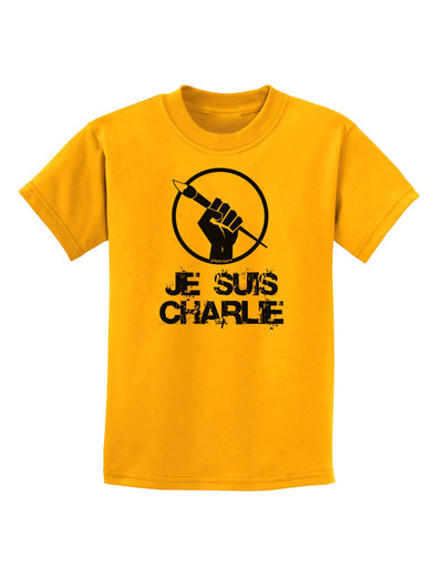 Je Suis Charlie Childrens T-Shirt-Childrens T-Shirt-TooLoud-Gold-X-Small-Davson Sales