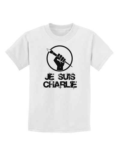 Je Suis Charlie Childrens T-Shirt-Childrens T-Shirt-TooLoud-White-X-Small-Davson Sales