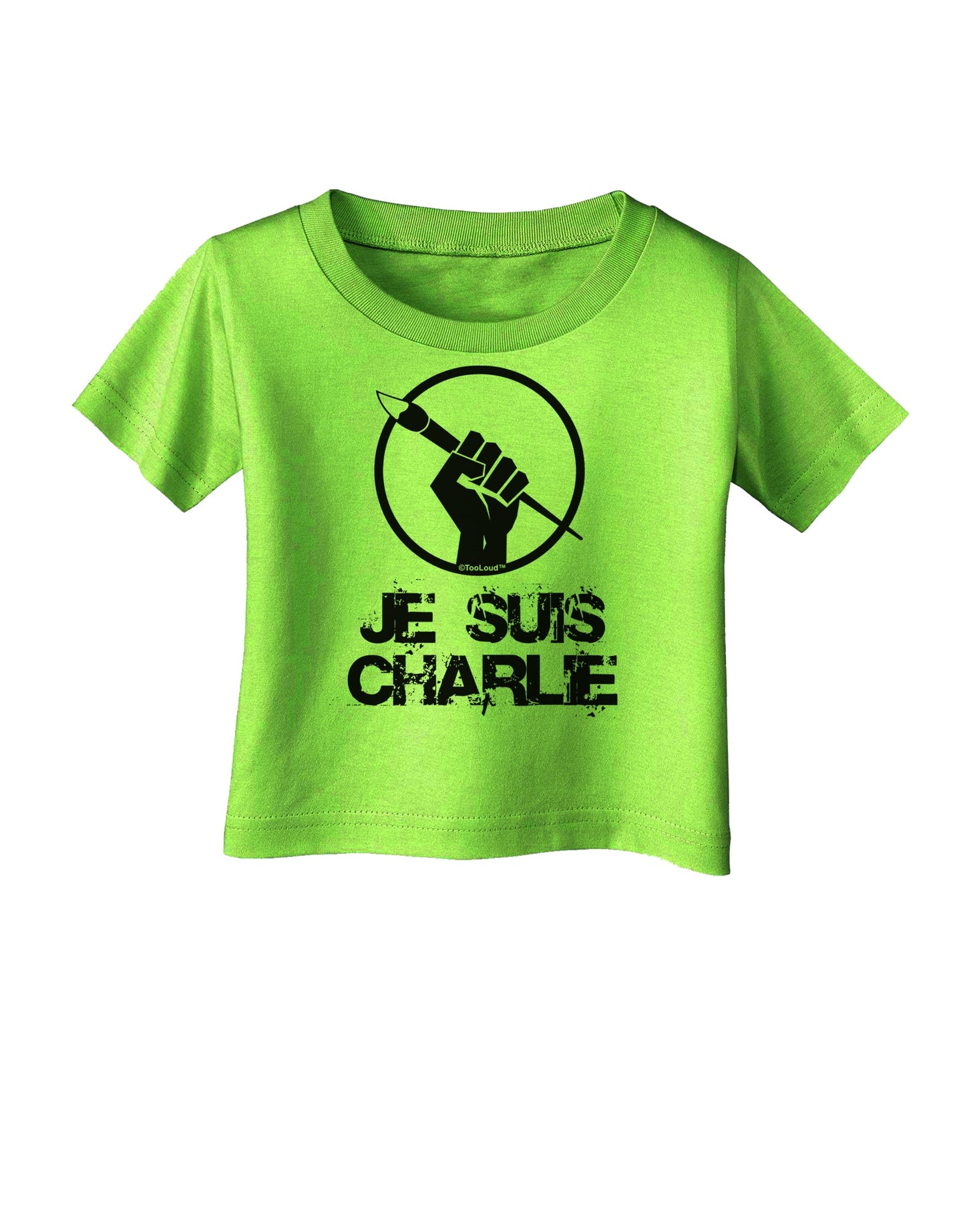 Je Suis Charlie Infant T-Shirt-Infant T-Shirt-TooLoud-Lime-Green-06-Months-Davson Sales