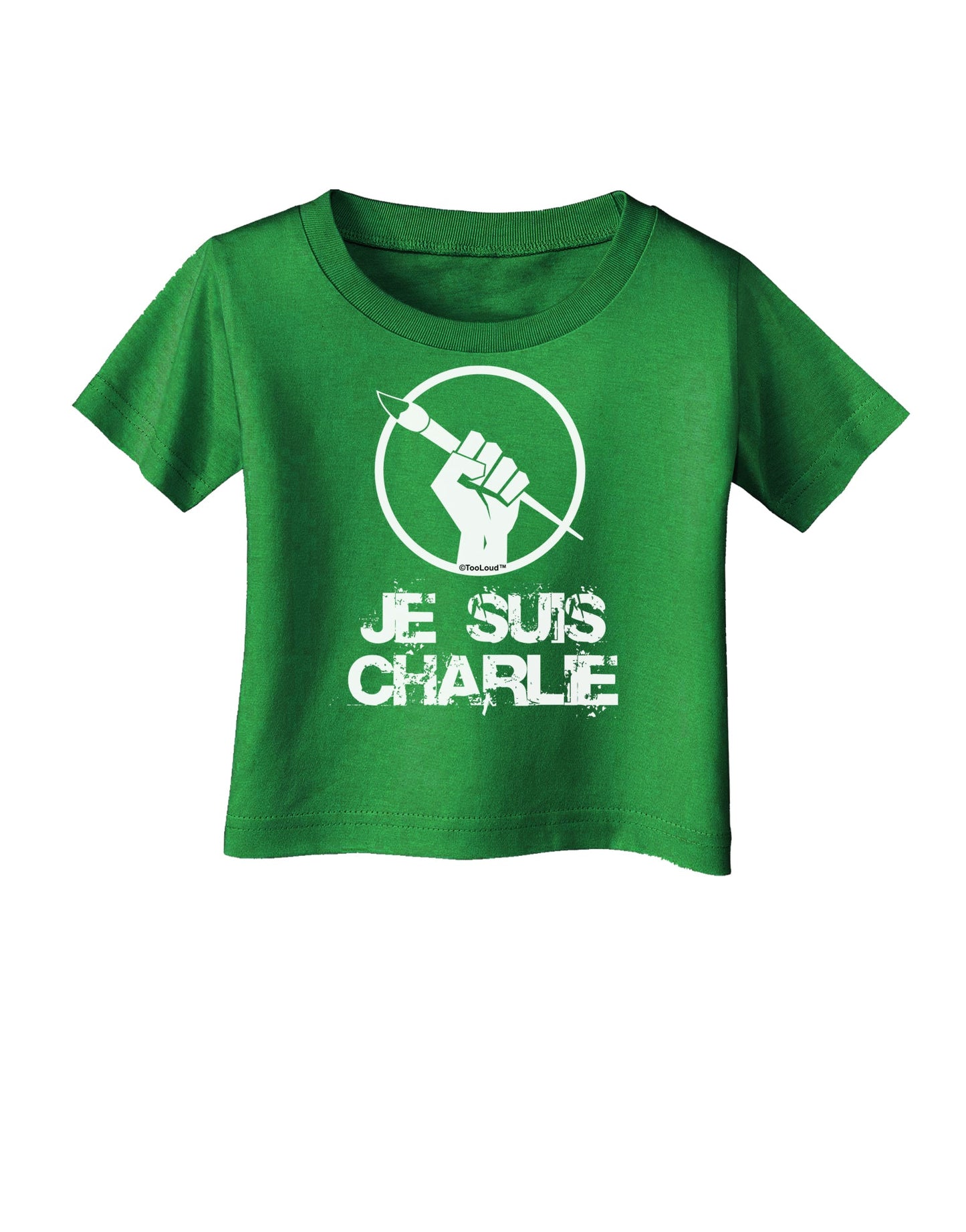 Je Suis Charlie Infant T-Shirt Dark-Infant T-Shirt-TooLoud-Clover-Green-06-Months-Davson Sales