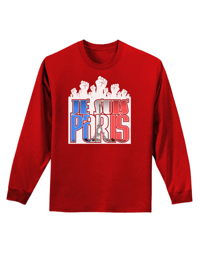 Je Suis Paris - Strong Adult Long Sleeve Dark T-Shirt-TooLoud-Red-Small-Davson Sales