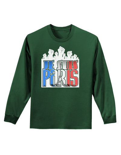 Je Suis Paris - Strong Adult Long Sleeve Dark T-Shirt-TooLoud-Dark-Green-Small-Davson Sales