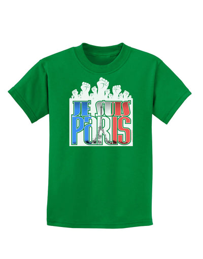 Je Suis Paris - Strong Childrens Dark T-Shirt-Childrens T-Shirt-TooLoud-Kelly-Green-X-Small-Davson Sales