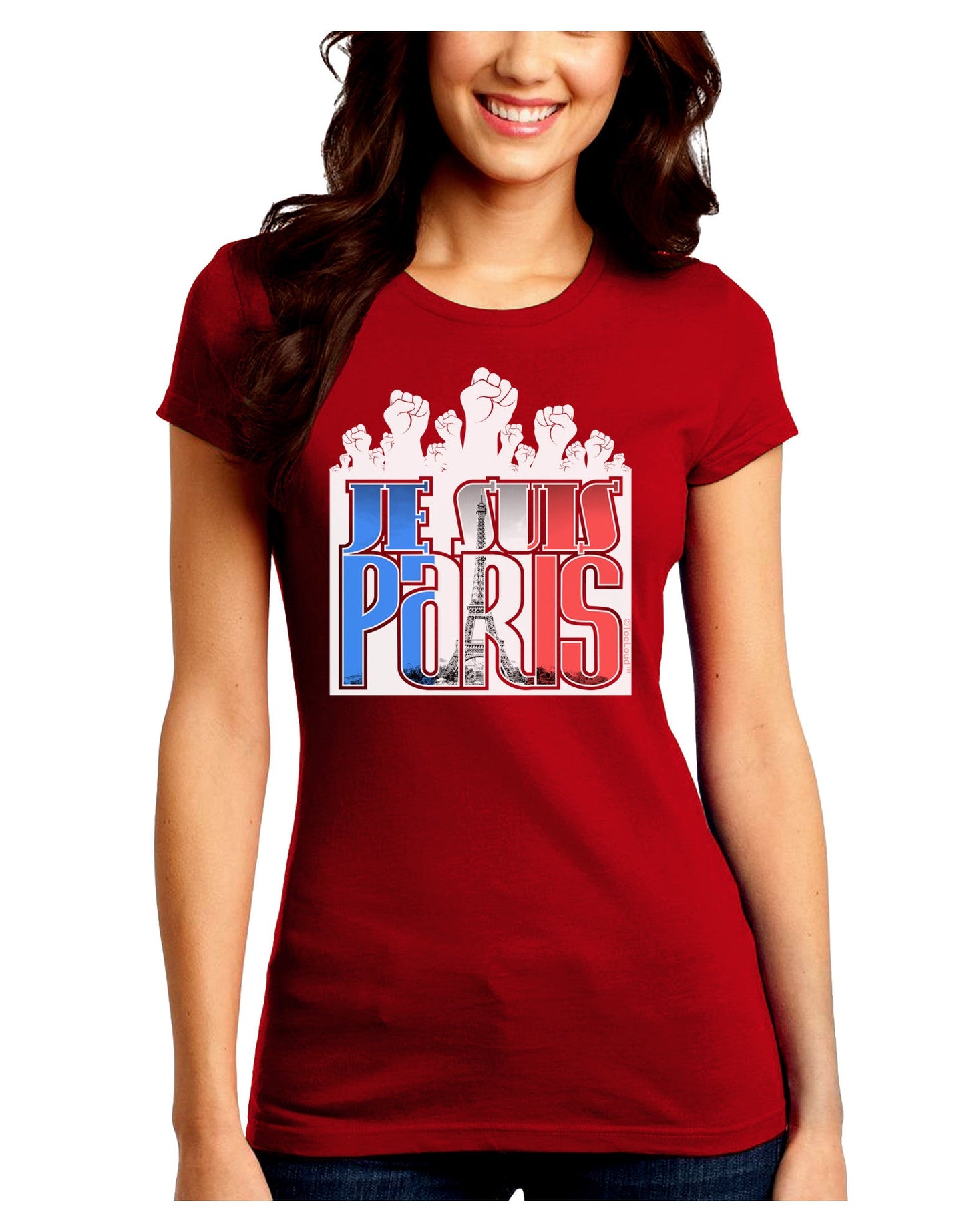 Je Suis Paris - Strong Juniors Petite Crew Dark T-Shirt-T-Shirts Juniors Tops-TooLoud-Red-Juniors Fitted Small-Davson Sales