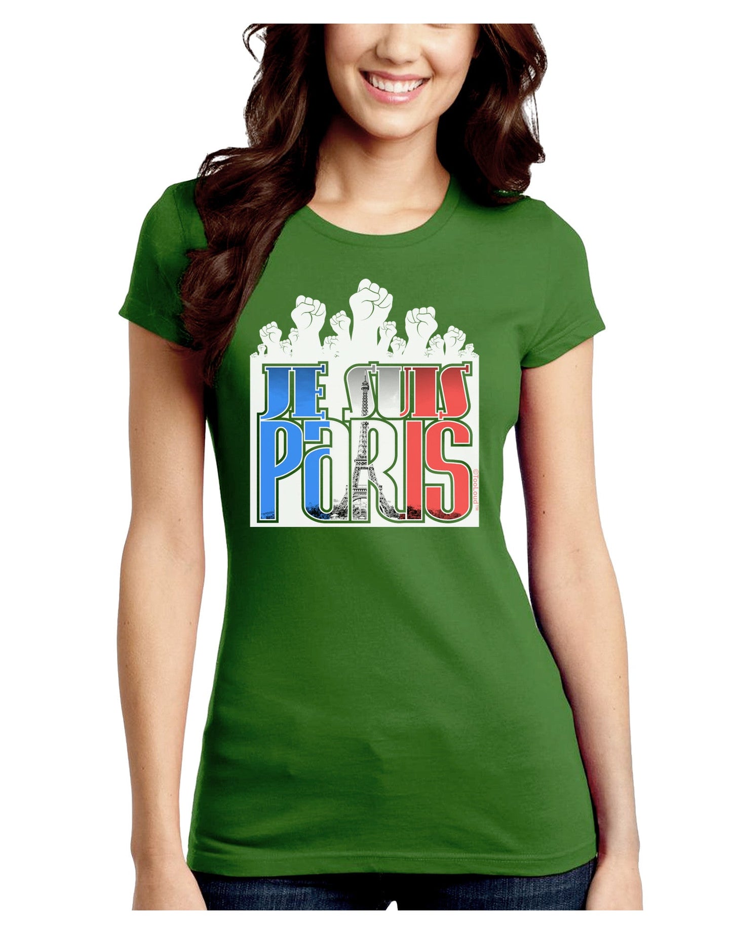 Je Suis Paris - Strong Juniors Petite Crew Dark T-Shirt-T-Shirts Juniors Tops-TooLoud-Kiwi-Green-Juniors Fitted Small-Davson Sales