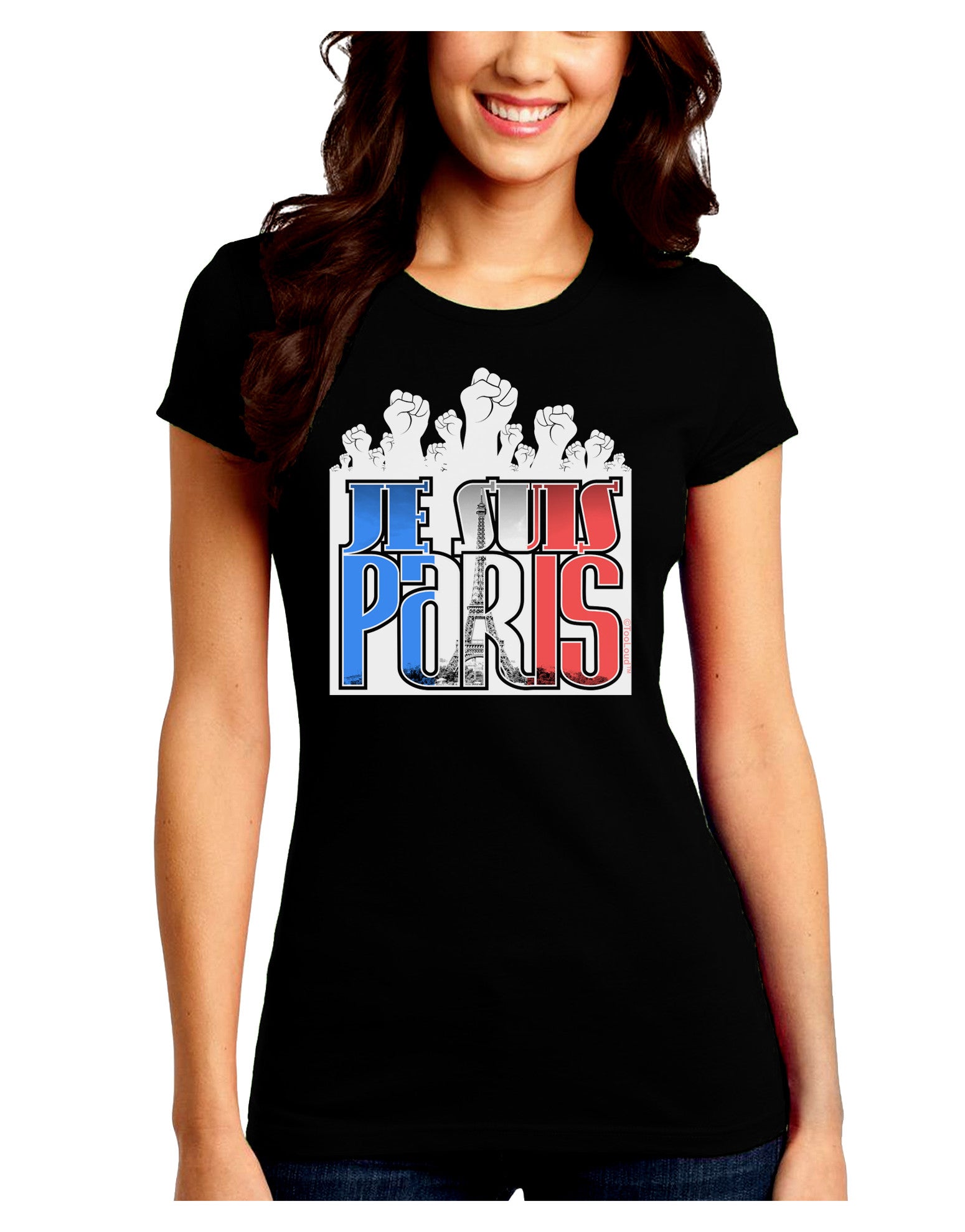 Je Suis Paris - Strong Juniors Petite Crew Dark T-Shirt-T-Shirts Juniors Tops-TooLoud-Black-Juniors Fitted Small-Davson Sales