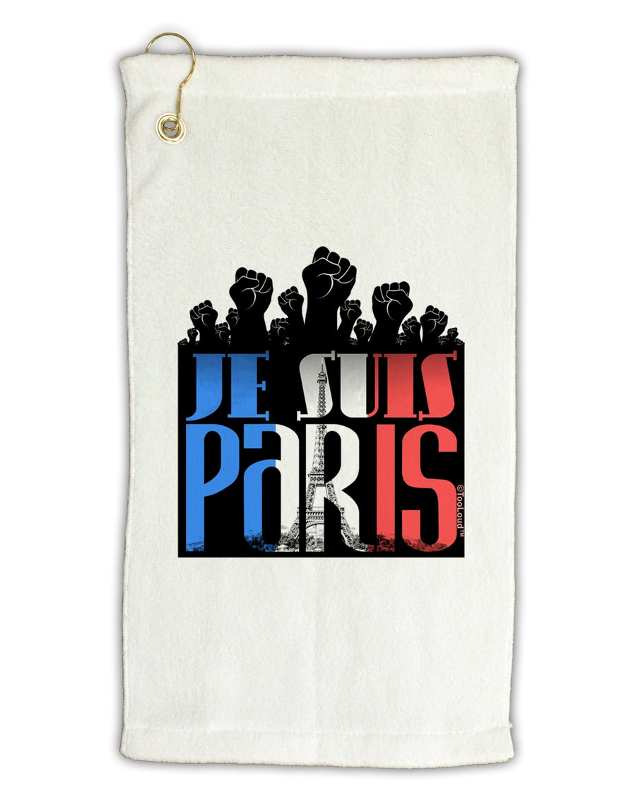 Je Suis Paris - Strong Micro Terry Gromet Golf Towel 16 x 25 inch by TooLoud-Golf Towel-TooLoud-White-Davson Sales