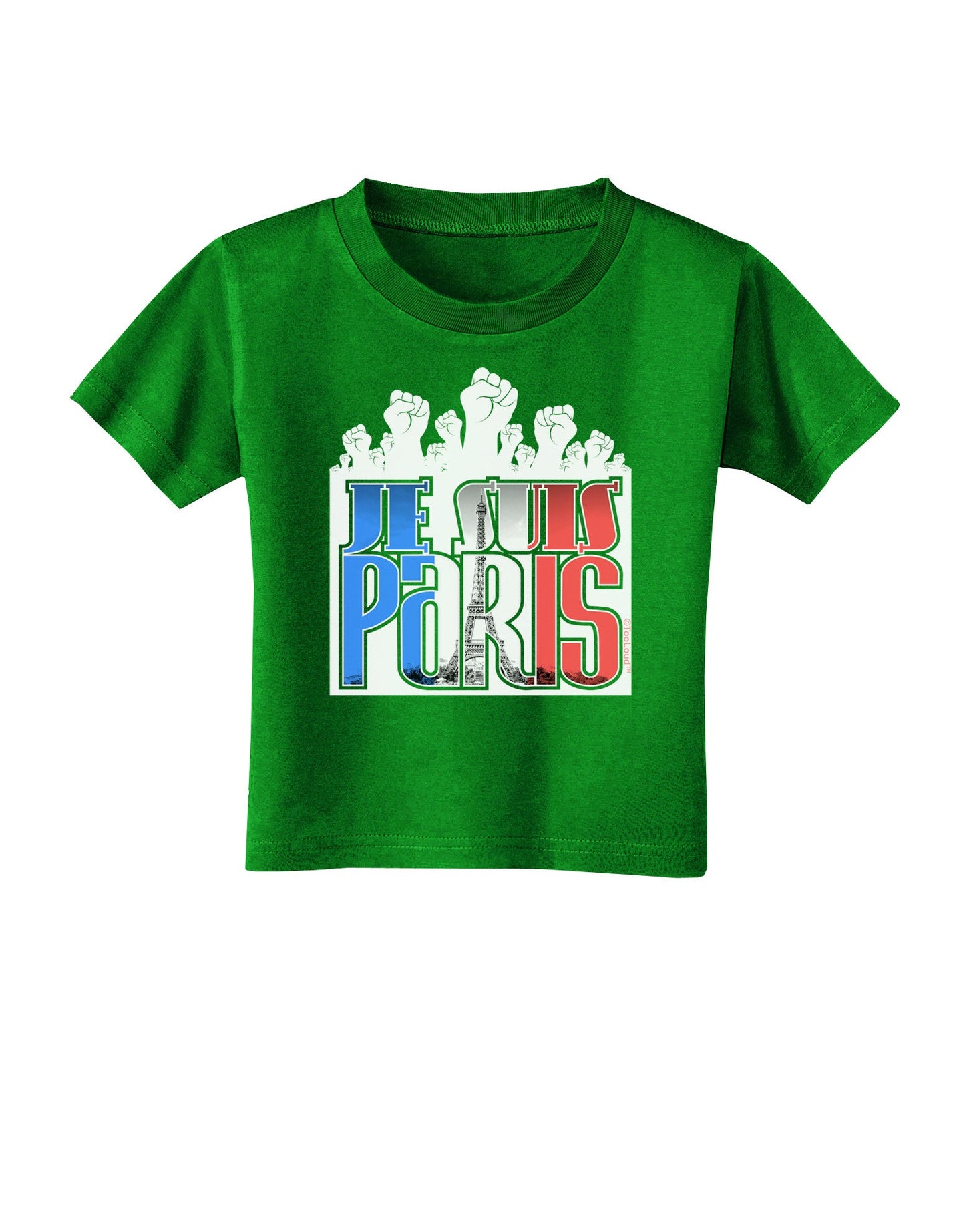 Je Suis Paris - Strong Toddler T-Shirt Dark by-Toddler T-Shirt-TooLoud-Clover-Green-2T-Davson Sales