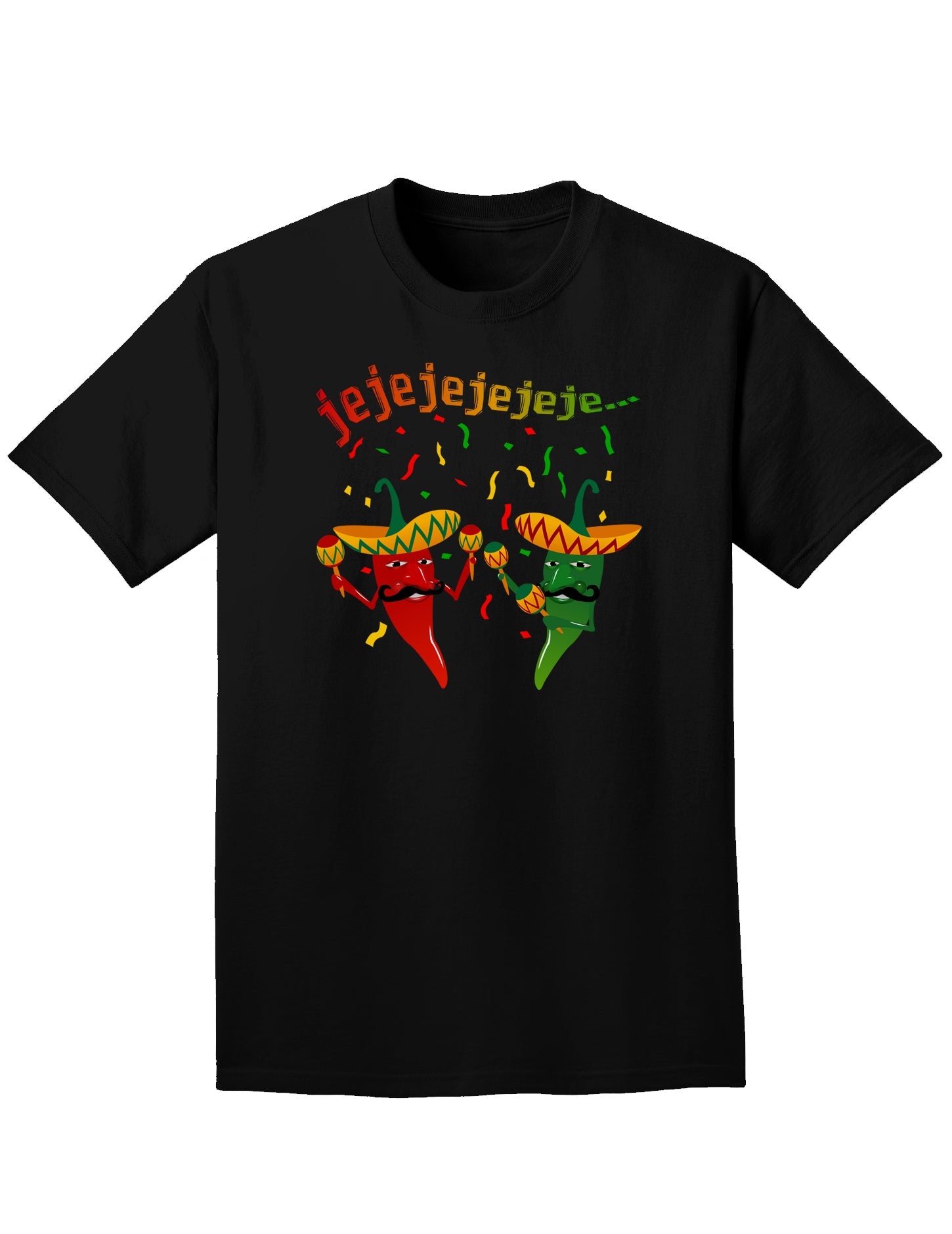 Jejeje Mexican Chili Peppers Adult Dark T-Shirt-Mens T-Shirt-TooLoud-Black-Small-Davson Sales