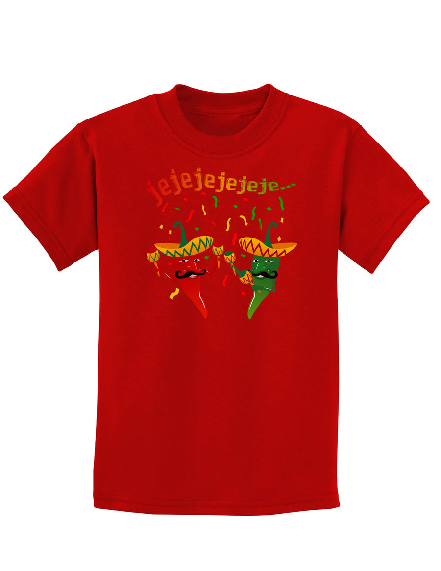 Jejeje Mexican Chili Peppers Childrens Dark T-Shirt-Childrens T-Shirt-TooLoud-Black-X-Small-Davson Sales