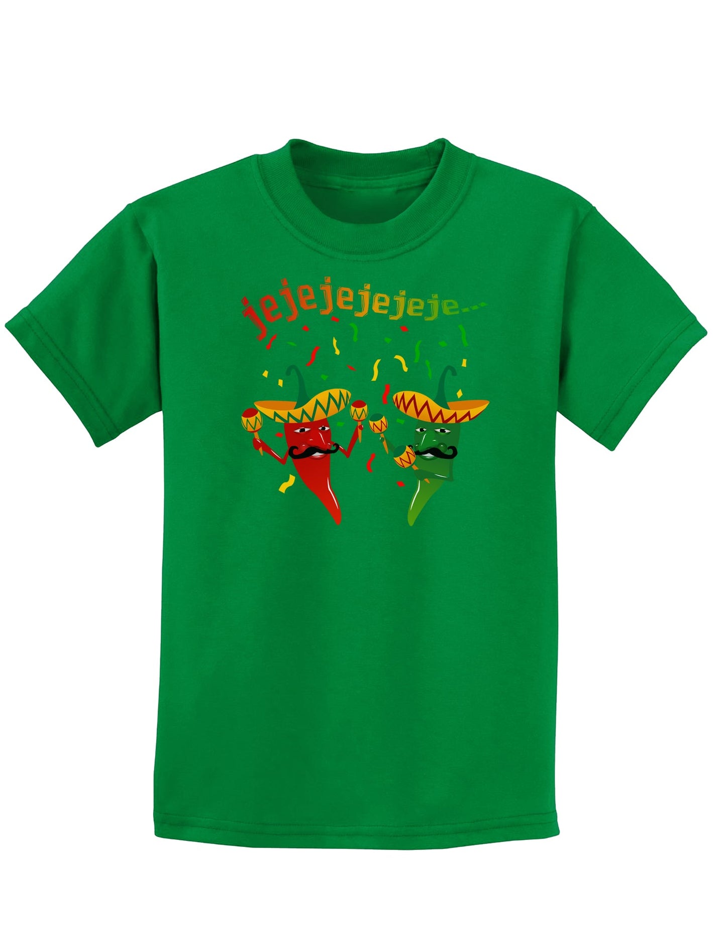 Jejeje Mexican Chili Peppers Childrens Dark T-Shirt-Childrens T-Shirt-TooLoud-Kelly-Green-X-Small-Davson Sales
