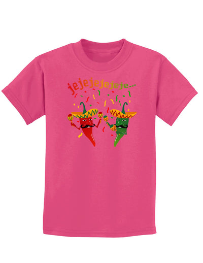 Jejeje Mexican Chili Peppers Childrens Dark T-Shirt-Childrens T-Shirt-TooLoud-Sangria-X-Small-Davson Sales