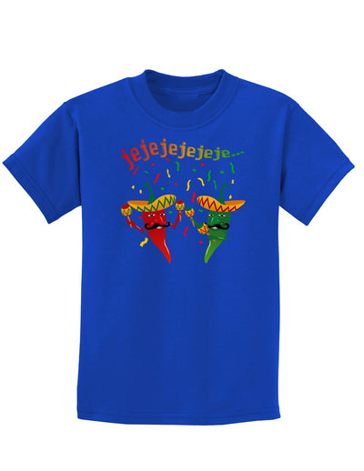 Jejeje Mexican Chili Peppers Childrens Dark T-Shirt-Childrens T-Shirt-TooLoud-Royal-Blue-X-Small-Davson Sales