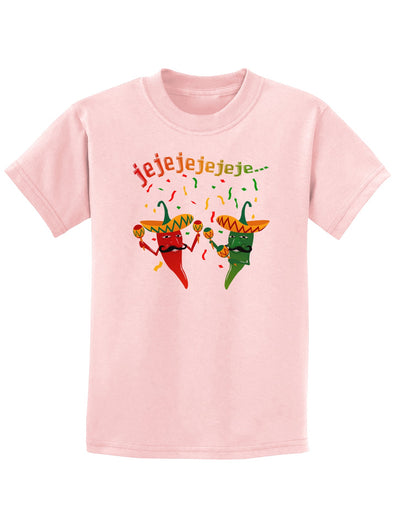 Jejeje Mexican Chili Peppers Childrens T-Shirt-Childrens T-Shirt-TooLoud-PalePink-X-Small-Davson Sales