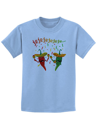 Jejeje Mexican Chili Peppers Childrens T-Shirt-Childrens T-Shirt-TooLoud-Light-Blue-X-Small-Davson Sales