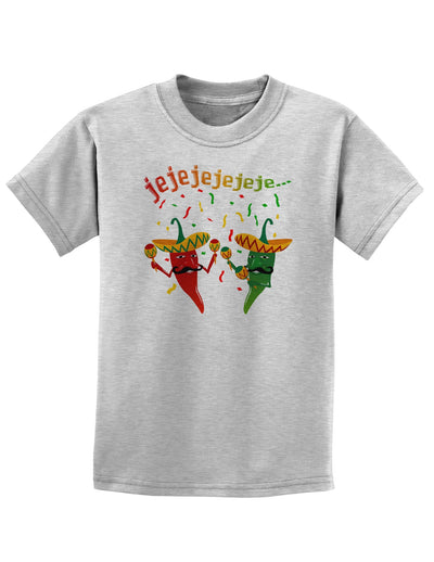 Jejeje Mexican Chili Peppers Childrens T-Shirt-Childrens T-Shirt-TooLoud-AshGray-X-Small-Davson Sales