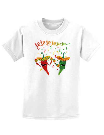 Jejeje Mexican Chili Peppers Childrens T-Shirt-Childrens T-Shirt-TooLoud-White-X-Small-Davson Sales