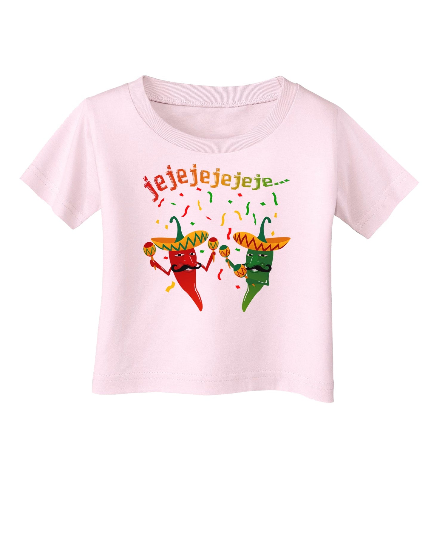 Jejeje Mexican Chili Peppers Infant T-Shirt-Infant T-Shirt-TooLoud-Light-Pink-06-Months-Davson Sales