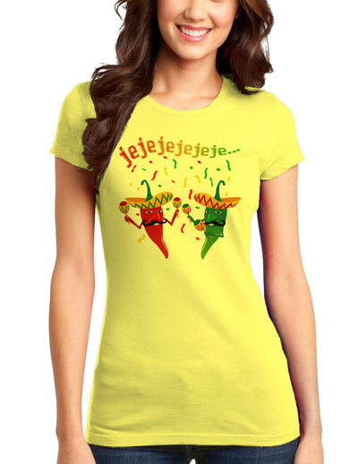 Jejeje Mexican Chili Peppers Juniors T-Shirt-Womens Juniors T-Shirt-TooLoud-Yellow-Small-Davson Sales