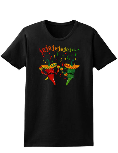 Jejeje Mexican Chili Peppers Womens Dark T-Shirt-TooLoud-Black-X-Small-Davson Sales