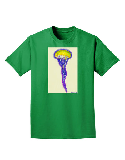 Jellyfish Outlined in Purple Watercolor Adult Dark T-Shirt-Mens T-Shirt-TooLoud-Kelly-Green-Small-Davson Sales