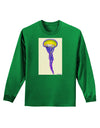 Jellyfish Outlined in Purple Watercolor Adult Long Sleeve Dark T-Shirt-TooLoud-Kelly-Green-Small-Davson Sales