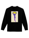 Jellyfish Outlined in Purple Watercolor Adult Long Sleeve Dark T-Shirt-TooLoud-Black-Small-Davson Sales