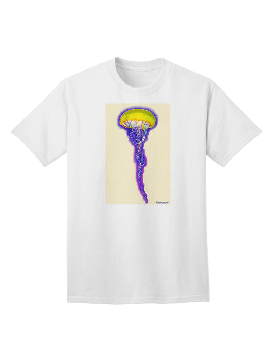 Jellyfish Outlined in Purple Watercolor Adult T-Shirt-Mens T-Shirt-TooLoud-White-Small-Davson Sales