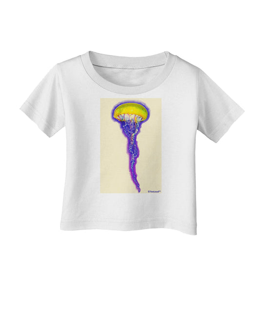 Jellyfish Outlined in Purple Watercolor Infant T-Shirt-Infant T-Shirt-TooLoud-White-06-Months-Davson Sales