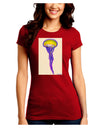 Jellyfish Outlined in Purple Watercolor Juniors Crew Dark T-Shirt-T-Shirts Juniors Tops-TooLoud-Red-Juniors Fitted Small-Davson Sales