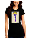 Jellyfish Outlined in Purple Watercolor Juniors Crew Dark T-Shirt-T-Shirts Juniors Tops-TooLoud-Black-Juniors Fitted Small-Davson Sales