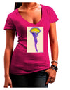 Jellyfish Outlined in Purple Watercolor Juniors V-Neck Dark T-Shirt-Womens V-Neck T-Shirts-TooLoud-Hot-Pink-Juniors Fitted Small-Davson Sales