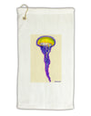 Jellyfish Outlined in Purple Watercolor Micro Terry Gromet Golf Towel 16 x 25 inch-Golf Towel-TooLoud-White-Davson Sales