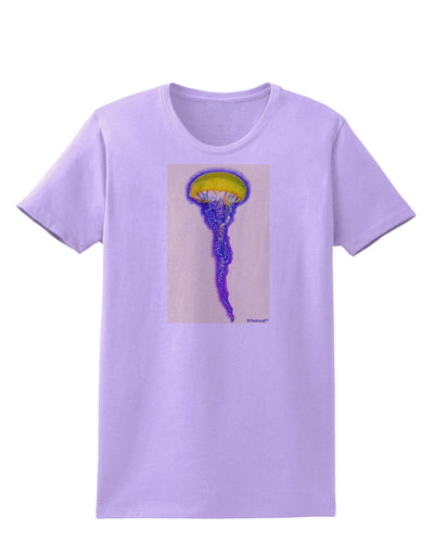 Jellyfish Outlined in Purple Watercolor Womens T-Shirt-Womens T-Shirt-TooLoud-Lavender-X-Small-Davson Sales