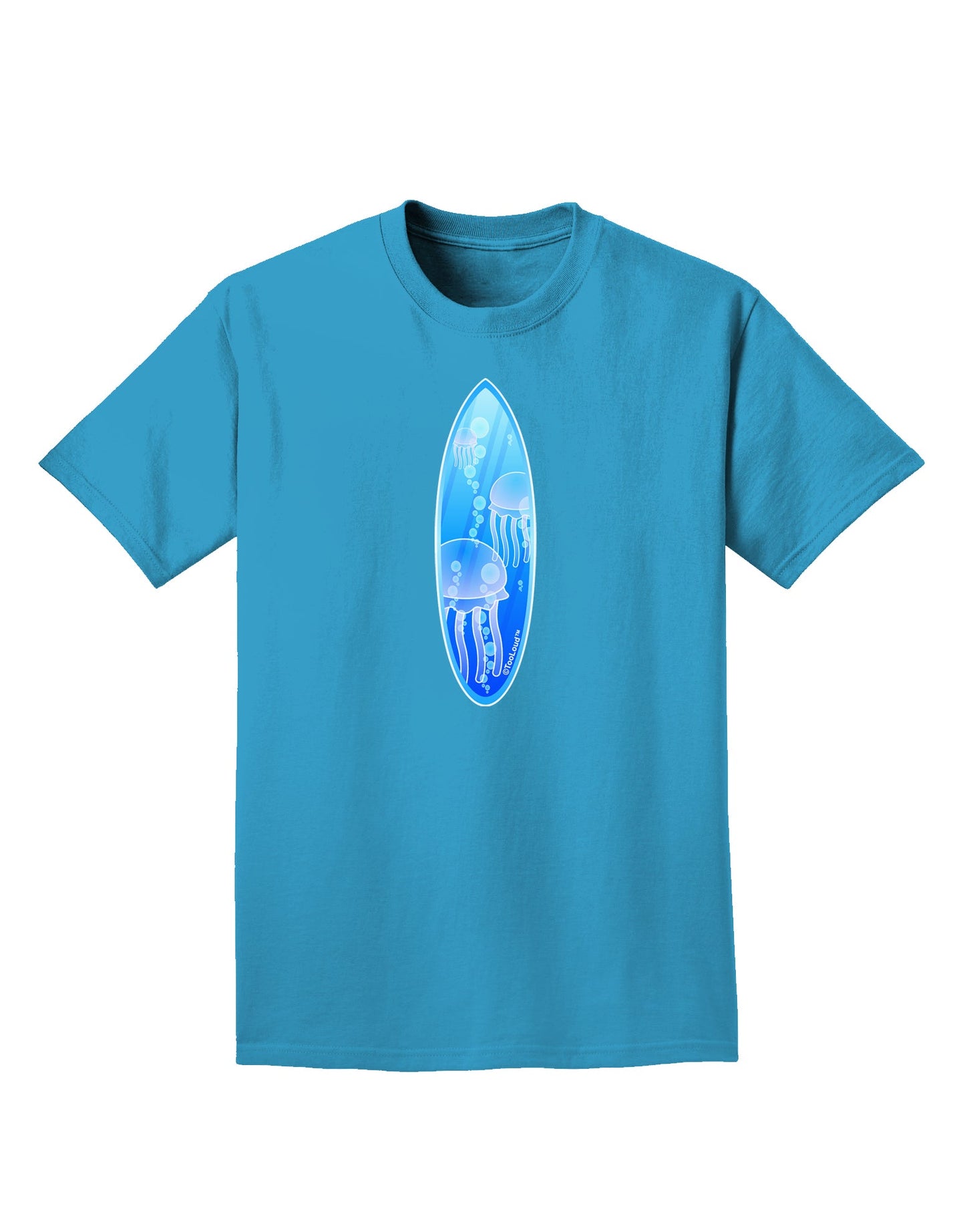 Jellyfish Surfboard Adult Dark T-Shirt by TooLoud-Mens T-Shirt-TooLoud-Turquoise-Small-Davson Sales