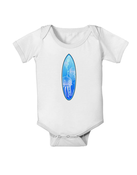 Jellyfish Surfboard Baby Romper Bodysuit by TooLoud-Baby Romper-TooLoud-White-06-Months-Davson Sales