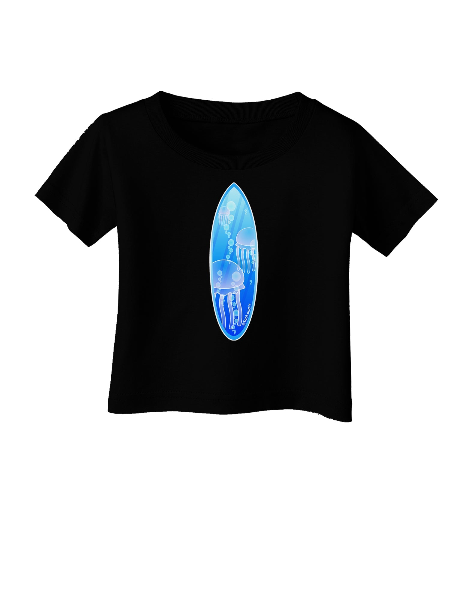Jellyfish Surfboard Infant T-Shirt Dark by TooLoud-Infant T-Shirt-TooLoud-Black-06-Months-Davson Sales