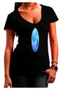Jellyfish Surfboard Juniors V-Neck Dark T-Shirt by TooLoud-Womens V-Neck T-Shirts-TooLoud-Black-Juniors Fitted Small-Davson Sales