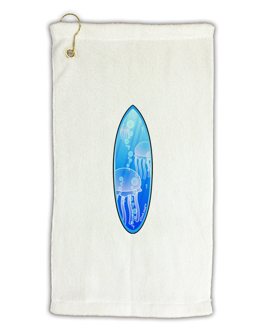 Jellyfish Surfboard Micro Terry Gromet Golf Towel 16 x 25 inch by TooLoud-Golf Towel-TooLoud-White-Davson Sales