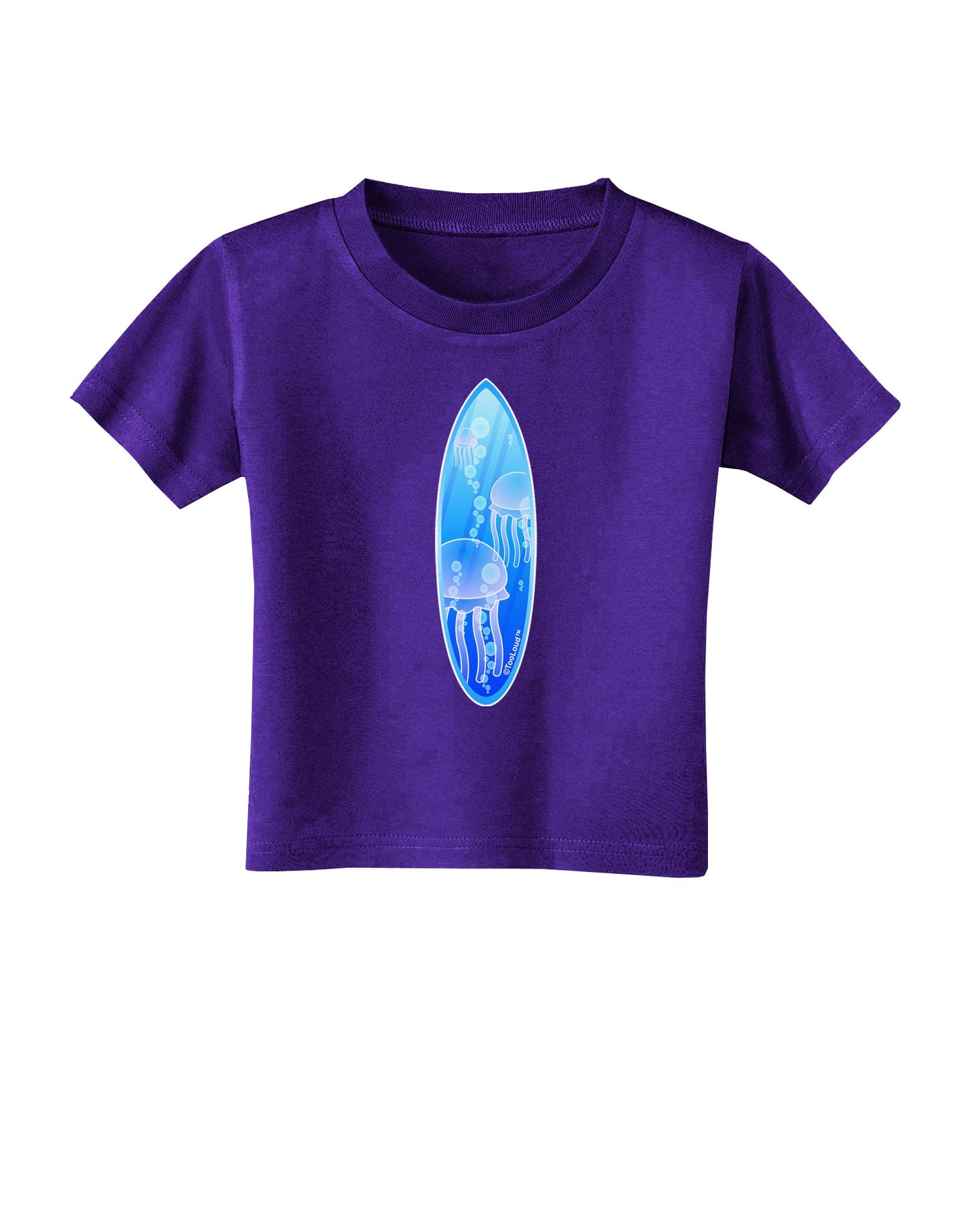 Jellyfish Surfboard Toddler T-Shirt Dark by TooLoud-Toddler T-Shirt-TooLoud-Purple-2T-Davson Sales