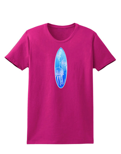 Jellyfish Surfboard Womens Dark T-Shirt by TooLoud-Womens T-Shirt-TooLoud-Hot-Pink-Small-Davson Sales