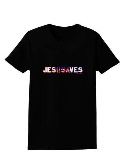 JesUSAves - Jesus Saves USA Design Womens Dark T-Shirt by TooLoud-Womens T-Shirt-TooLoud-Black-X-Small-Davson Sales