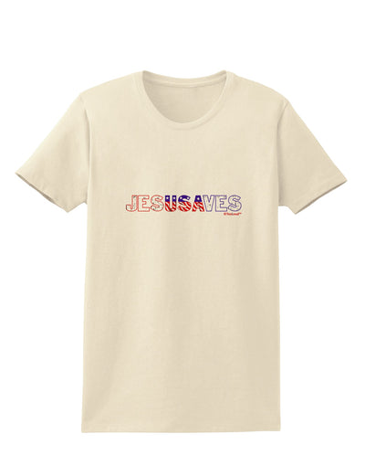 JesUSAves - Jesus Saves USA Design Womens T-Shirt by TooLoud-Womens T-Shirt-TooLoud-Natural-X-Small-Davson Sales