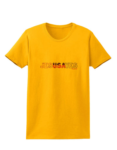 JesUSAves - Jesus Saves USA Design Womens T-Shirt by TooLoud-Womens T-Shirt-TooLoud-Gold-X-Small-Davson Sales