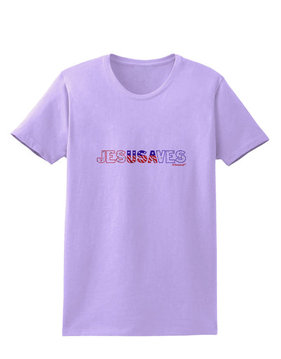 JesUSAves - Jesus Saves USA Design Womens T-Shirt by TooLoud-Womens T-Shirt-TooLoud-Lavender-X-Small-Davson Sales