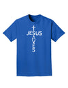 Jesus Saves - Cross Shape Design Adult Dark T-Shirt by TooLoud-Mens T-Shirt-TooLoud-Royal-Blue-Small-Davson Sales