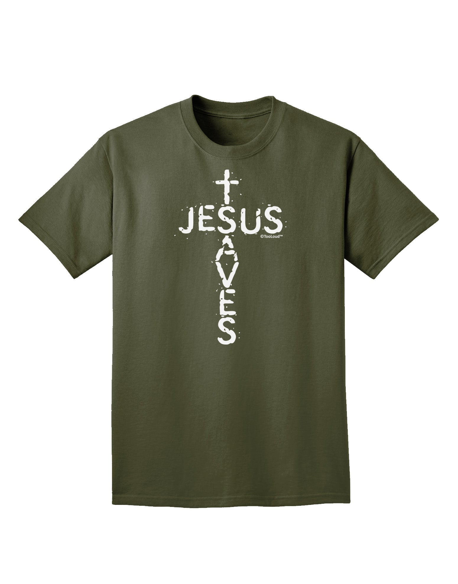 Jesus Saves - Cross Shape Design Adult Dark T-Shirt by TooLoud