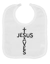 Jesus Saves - Cross Shape Design Baby Bib by TooLoud