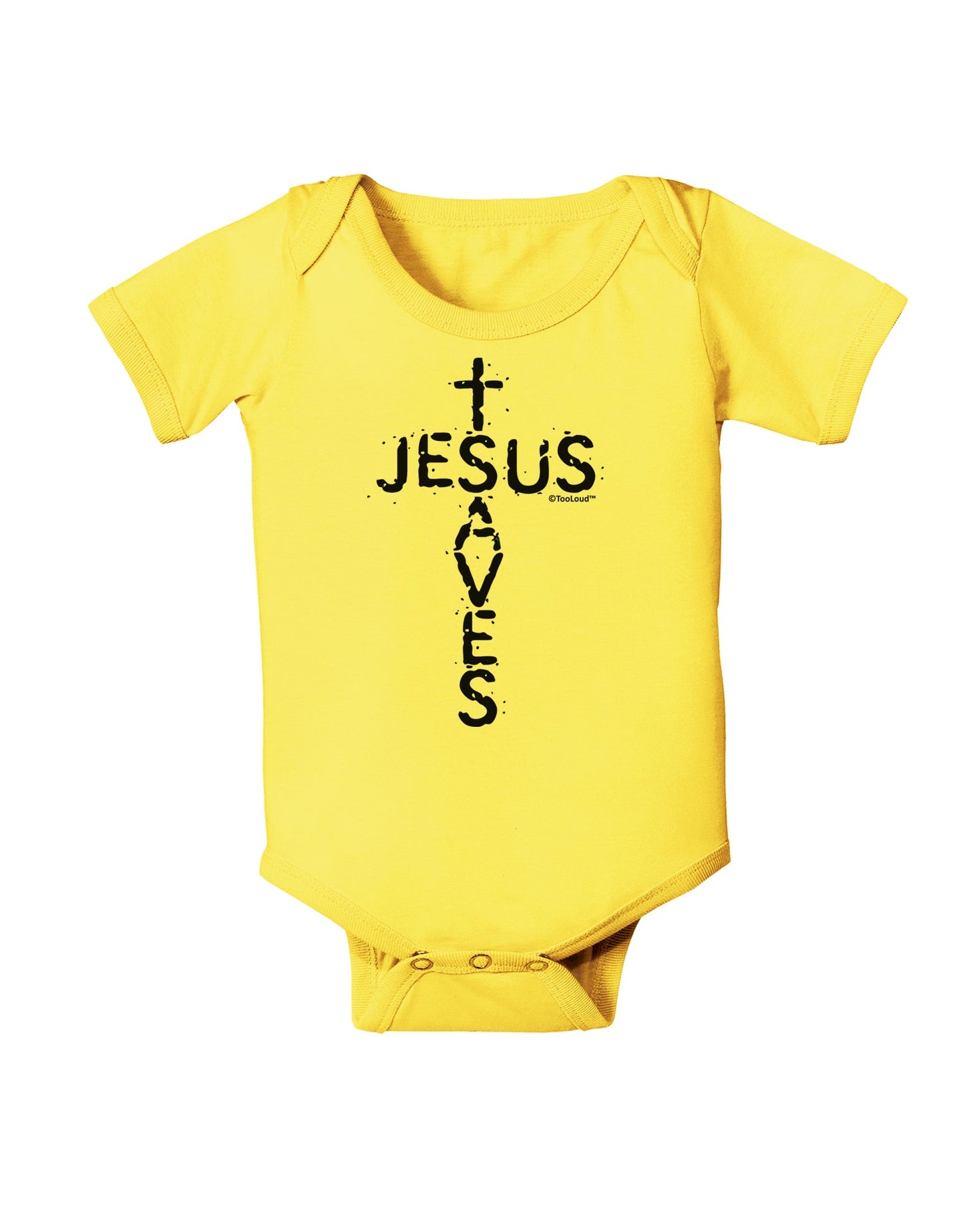 Jesus Saves - Cross Shape Design Baby Romper Bodysuit by TooLoud-Baby Romper-TooLoud-Yellow-06-Months-Davson Sales